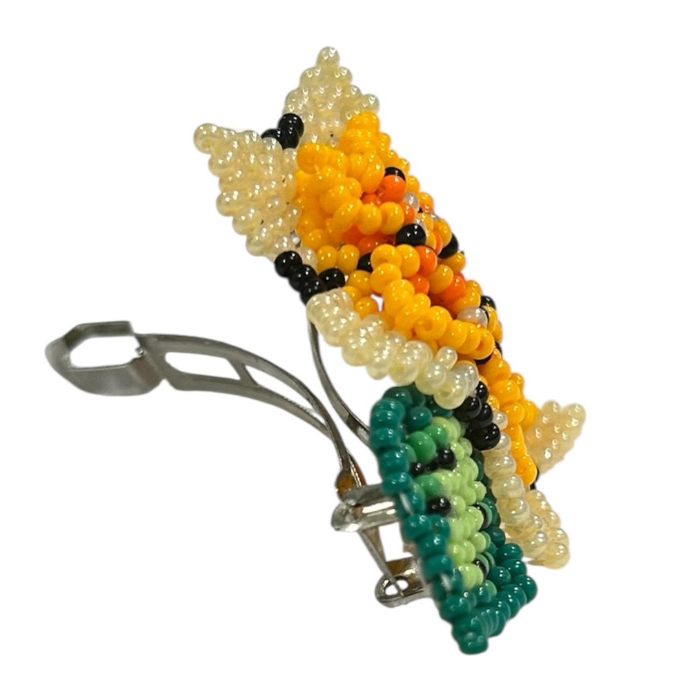 GrandmaMia Handmade 3D Seed Bead Floral French Barrette Hair Clip - Picture 7 of 9